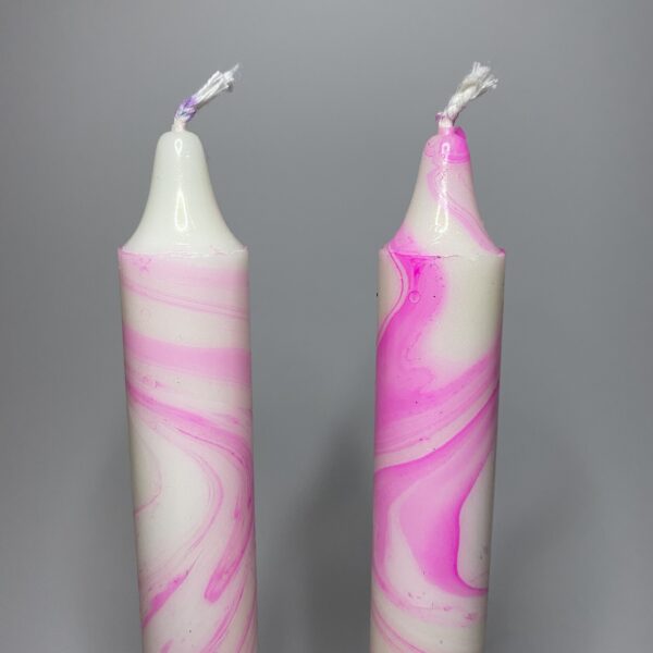 Marble kaarsen - roze/gouden glitter - Afbeelding 2