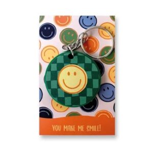 Sleutelhanger smiley ruitjes