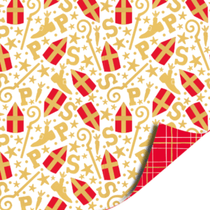 Inpakpapier - Sint mijter/staf