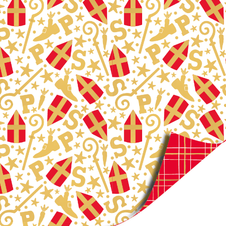 Inpakpapier - Sint mijter/staf